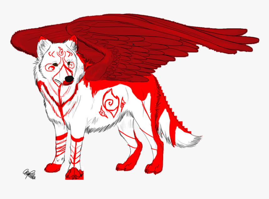 White Wolf Clipart Red Wolf - White And Red Wolf, HD Png Download, Free Download