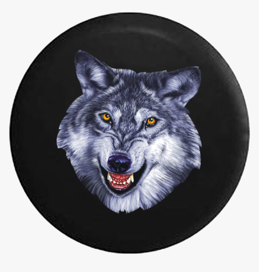 Grey And White Wolf Growling Showing Teeth Rv Camper - Wolf Screen Printing, HD Png Download, Free Download