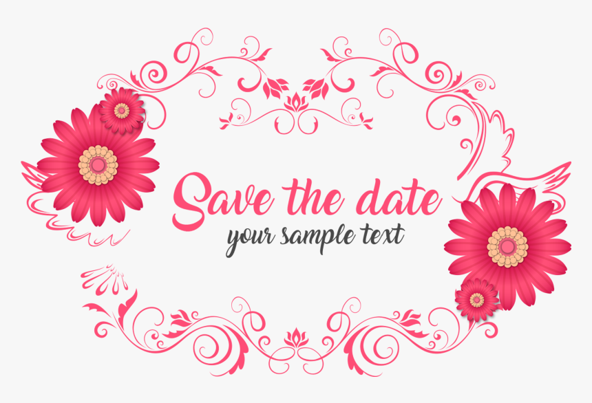 Invitation Flowers Png Image Free Download Searchpng - Psd Save The Date Png, Transparent Png, Free Download