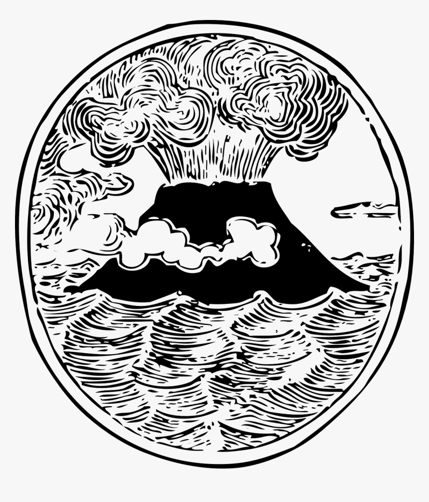 Volcano Art Drawing, HD Png Download, Free Download