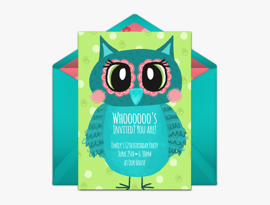 Teal Owl Birthday Invitations, HD Png Download, Free Download