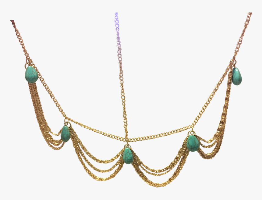 Aqua Stone & Scallop Head Jewellery - Necklace, HD Png Download, Free Download