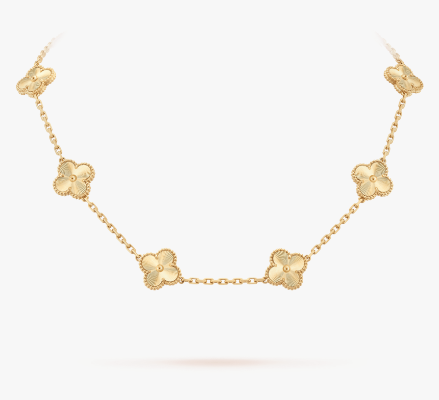 Vintage Alhambra Necklace, 10 Motifs, - Van Cleef Gold Necklace, HD Png Download, Free Download