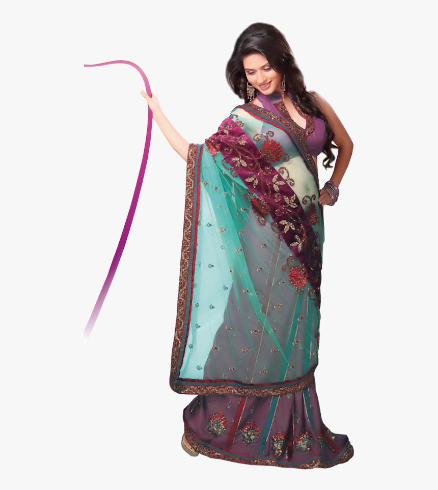 Clip Art Lehenga Style Saree - Saree Pic Style Png, Transparent Png, Free Download