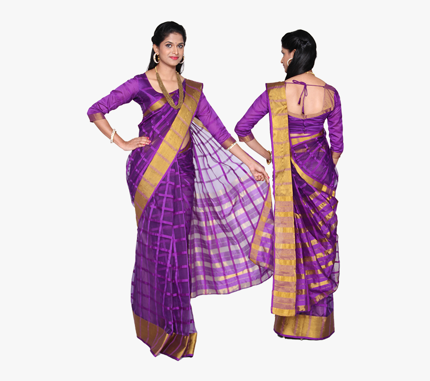 Woman In Saree Png Back , Png Download - Woman Saree Png, Transparent Png, Free Download