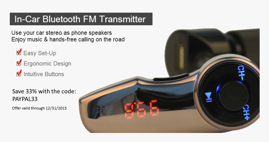 33% Off Bluetooth Fm Transmitter - Camera Lens, HD Png Download, Free Download
