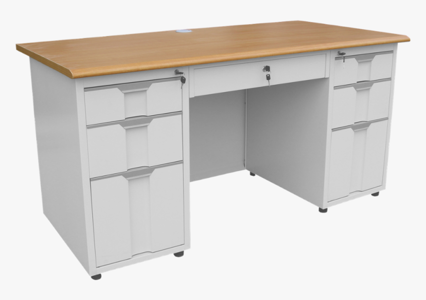 Durable Modern Metal Computer Desk Low Price Office - Office Desk With Side Drawers, HD Png Download, Free Download