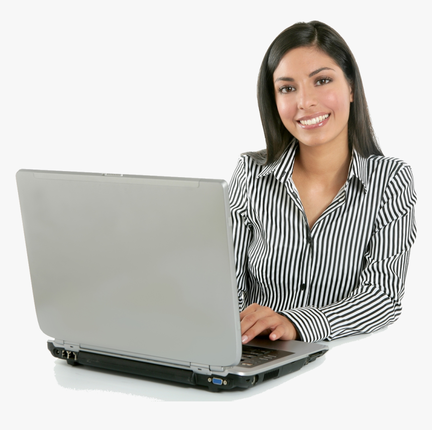 Girl With Laptop , Png Download - Girl With Laptop, Transparent Png, Free Download