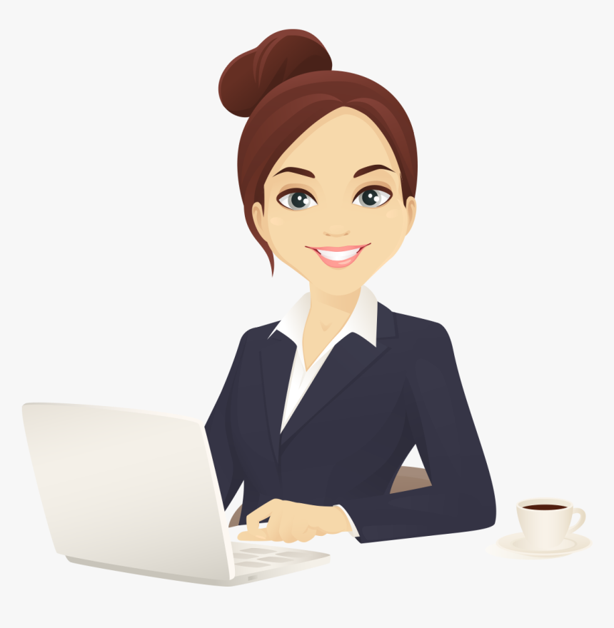 Office Girl Cartoon Png, Transparent Png - kindpng