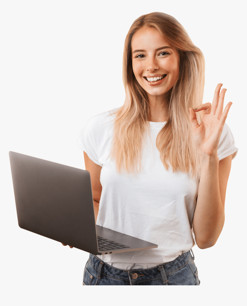 Chica Con Laptop Png, Transparent Png, Free Download