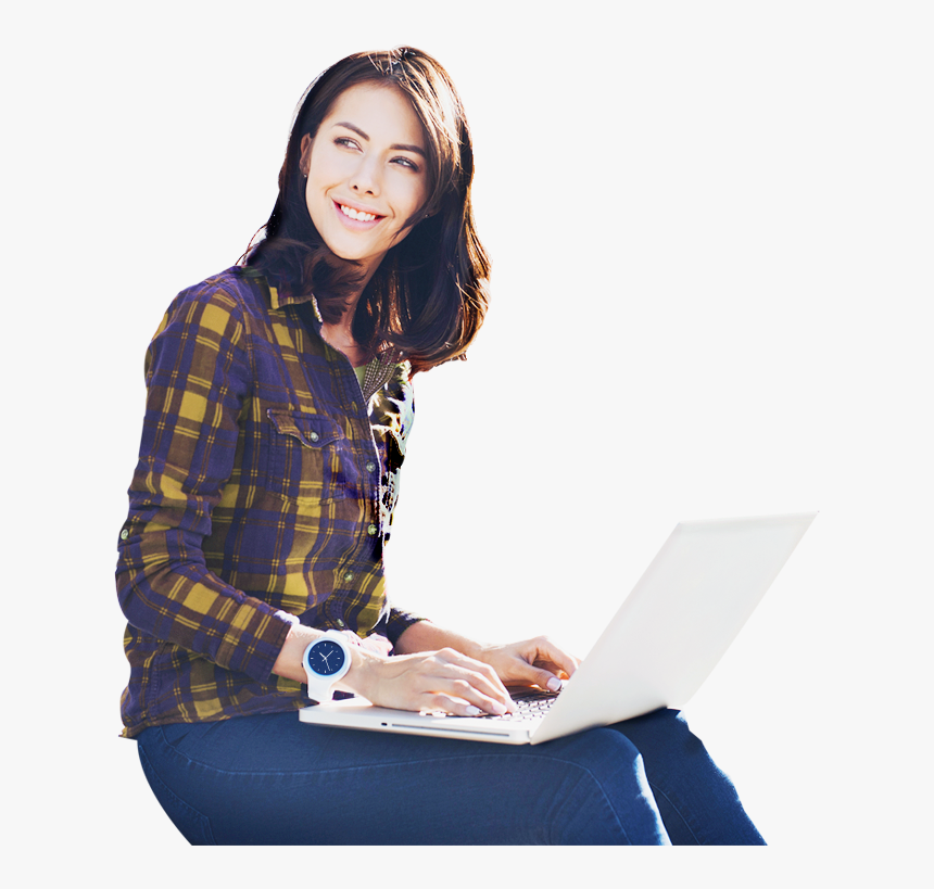 Woman With Laptop - Woman With Laptop Png, Transparent Png, Free Download