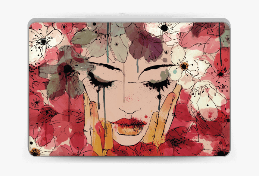 Girl & Flowers Skin Laptop - Conrad Roset Art, HD Png Download, Free Download