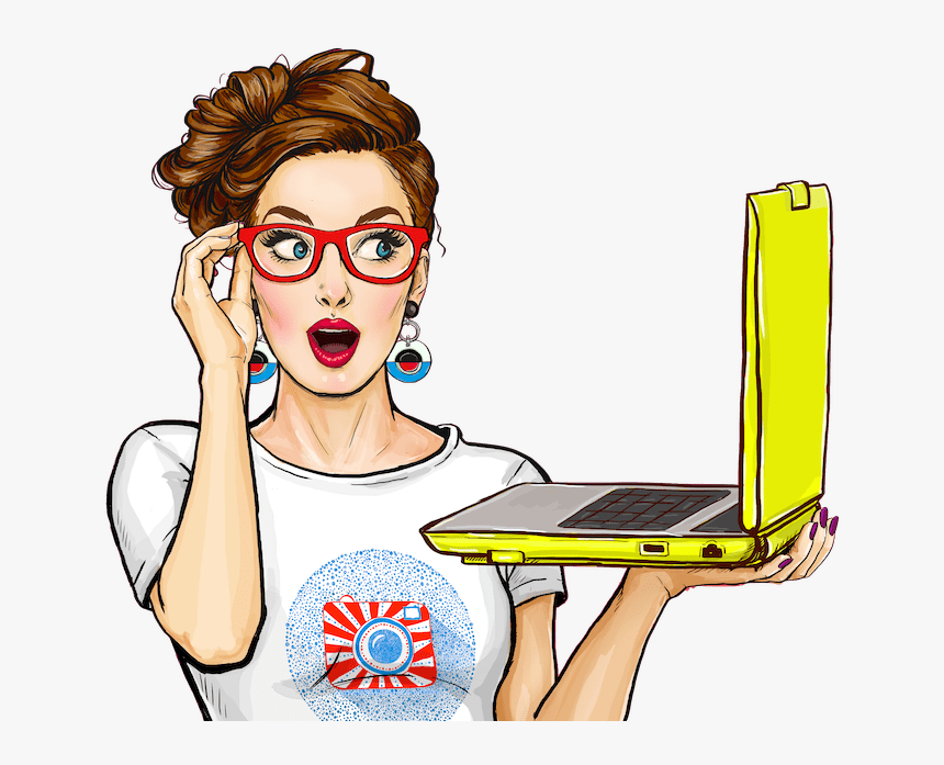 Girl With Laptop Illustration, HD Png Download, Free Download