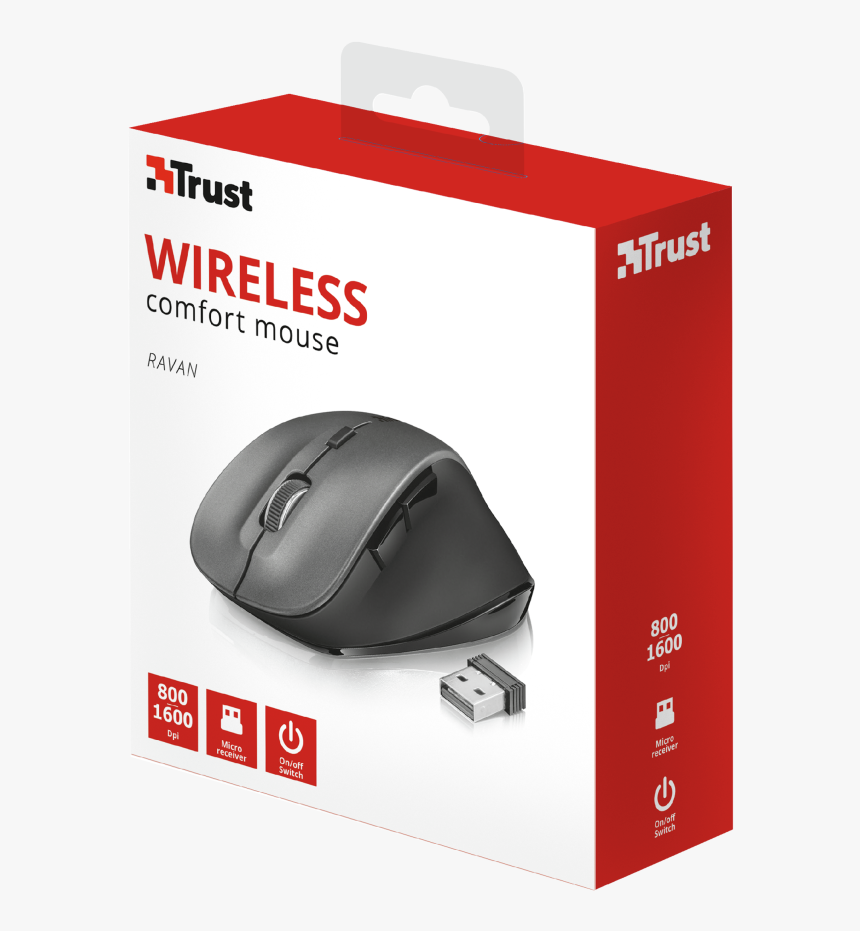 Ravan Wireless Mouse - Trust Wireless Optical Mouse, HD Png Download, Free Download