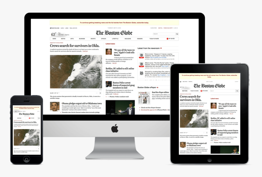 Boston Globe Brolik - Responsive Web Design, HD Png Download, Free Download