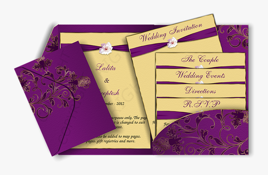 Modern Elegant Wedding Invitations Cards - Indian Marriage Invitation Design, HD Png Download, Free Download