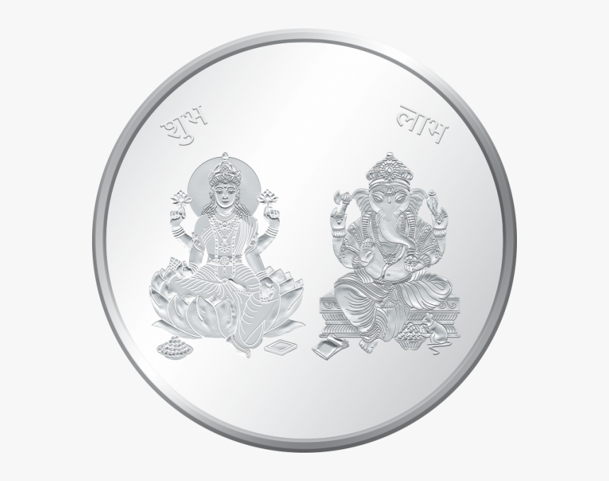 Moah Coin Of Lakshmi Ji & Lord Ganesh, 999 Purity, - Illustration, HD Png Download, Free Download