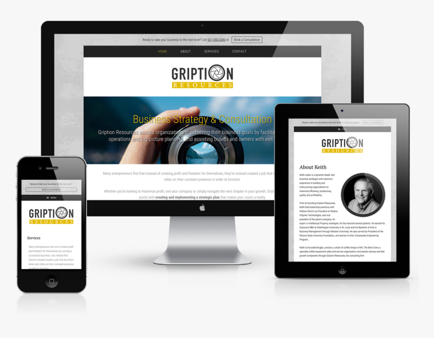 Gription Resources Mobile Responsive Website Design - Website, HD Png Download, Free Download