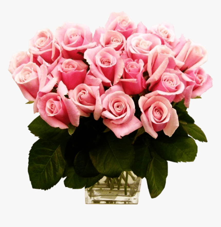 Free Png Download Pink Roses Transparent Vase Bouquet - Pink Roses, Png Download, Free Download