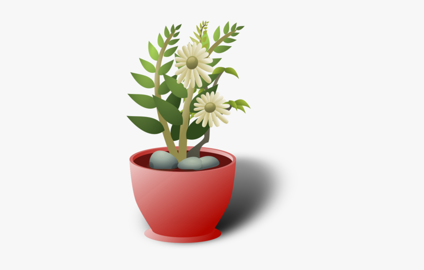 White Flower Pot - Plants Clip Art, HD Png Download, Free Download