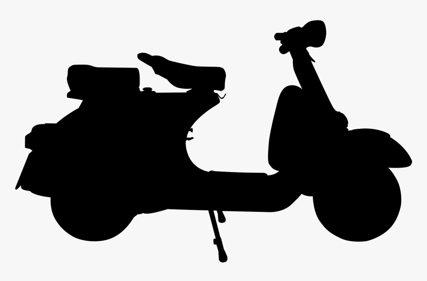 Scooter, Silhouette, Black, Two Wheeler, Wheels - Vespa Silhouette, HD Png Download, Free Download