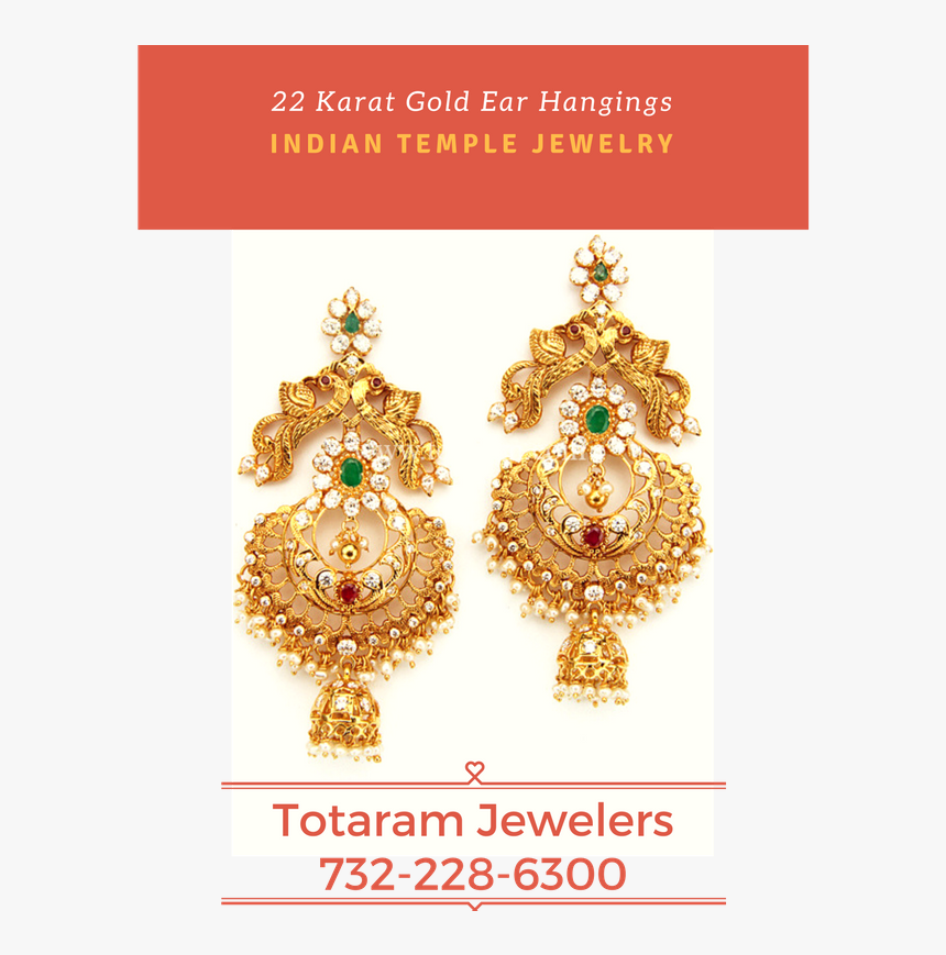 Chandbali Model Gold Earrings, HD Png Download, Free Download