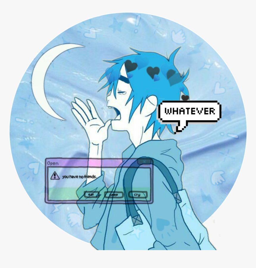 Clip Art D Gorillaz Cute - Blue Aesthetic Tumblr Icon, HD Png Download, Free Download