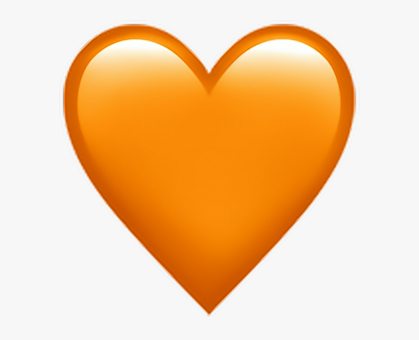 Transparent Orange Heart Clipart - Orange Heart Emoji Png, Png Download, Free Download