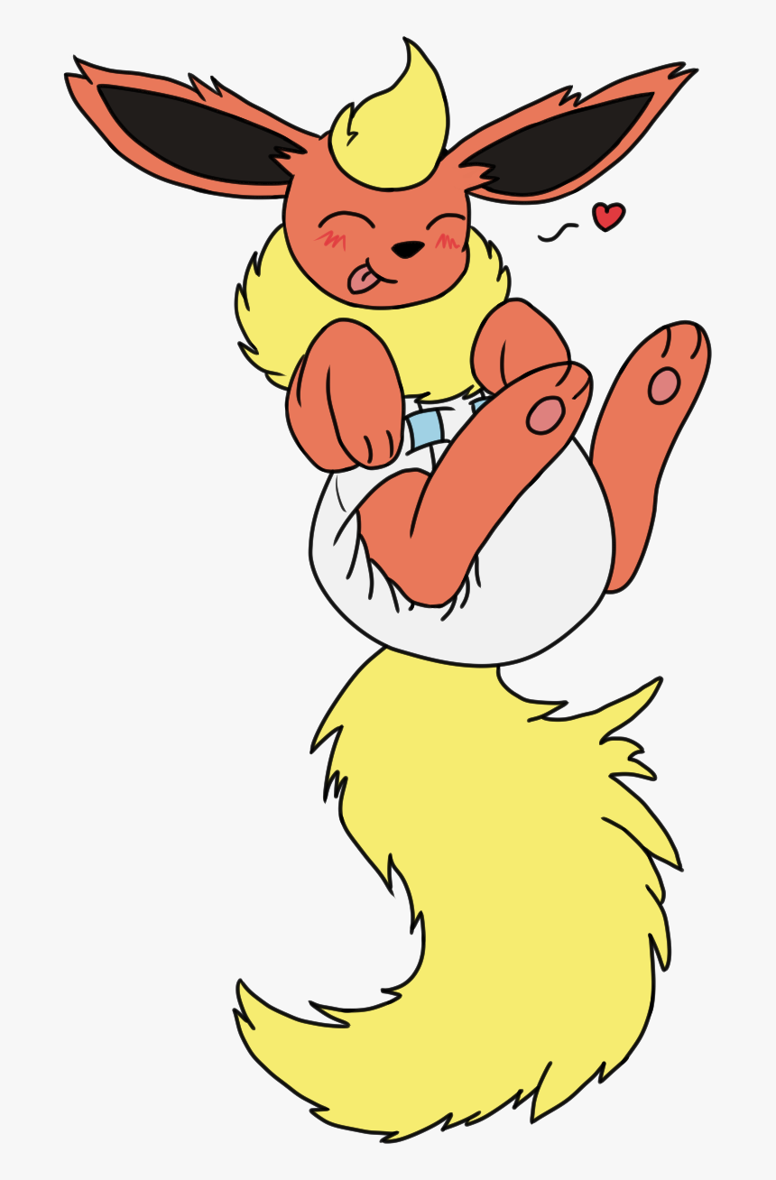 [ink, By Mewzy148] A Happy, Diapered Flareon - Flareon Diaper, HD Png Download, Free Download