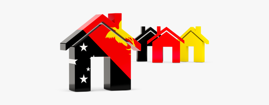 Three Houses With Flag, HD Png Download, Free Download