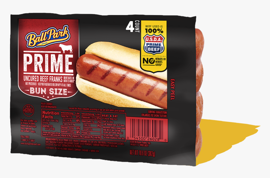 Bun Size Prime Beef Hot Dogs, HD Png Download, Free Download