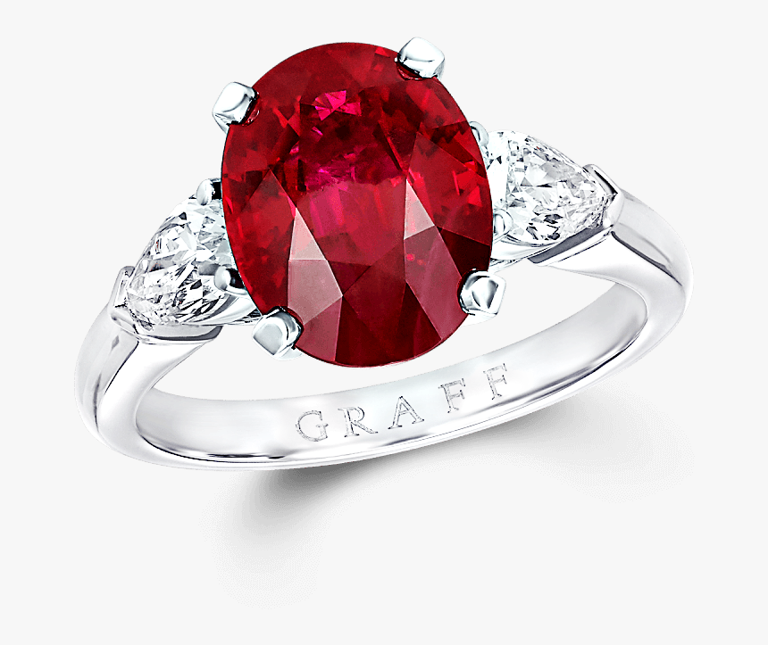A Classic Graff Ring Featuring An Oval Shape Ruby With, HD Png Download, Free Download