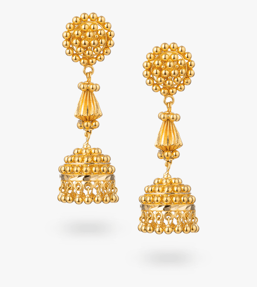 22ct Gold Jhumka Earring, HD Png Download - kindpng