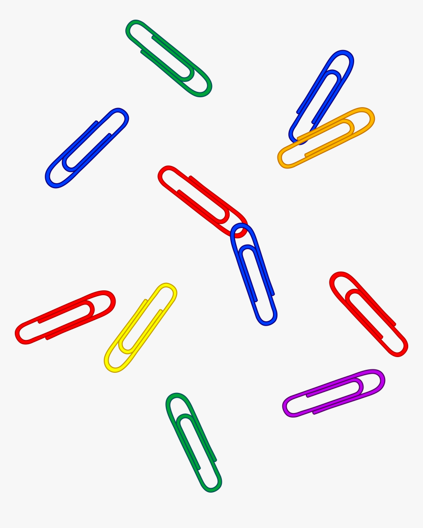 Scattered Colorful Paper Clips, HD Png Download, Free Download