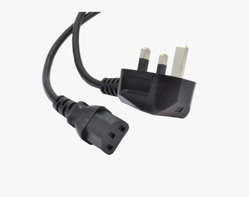 2 Meter Iec C13 Lead With Uk Mains Plug, HD Png Download, Free Download
