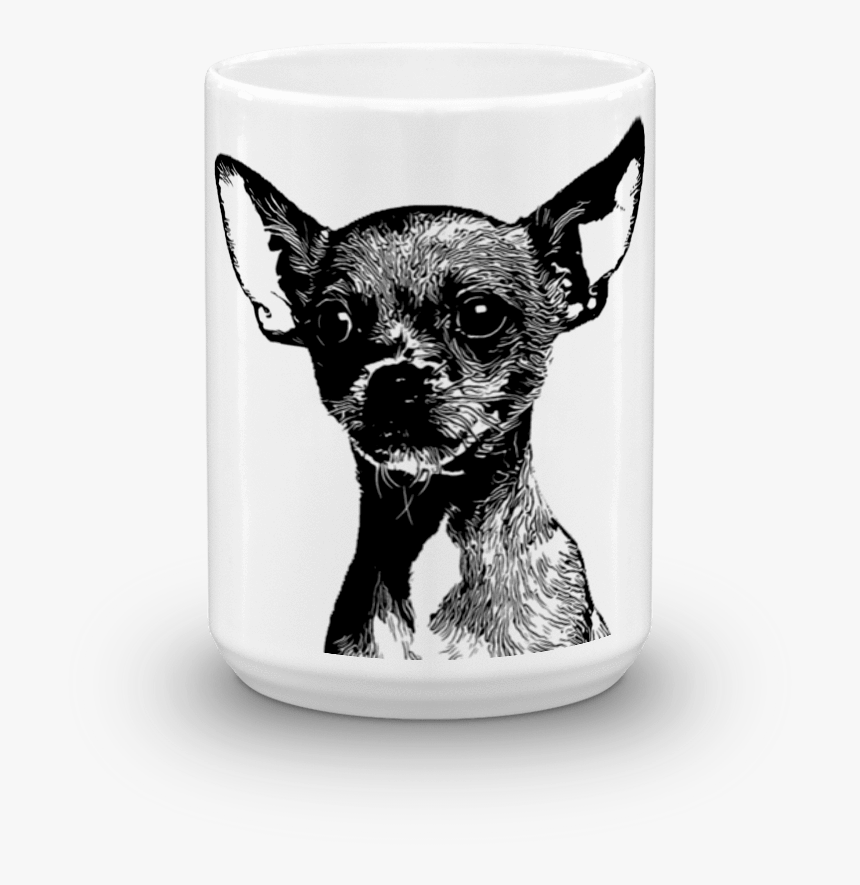 Chihuahua Duotone Comic Black 15oz Mug, HD Png Download, Free Download