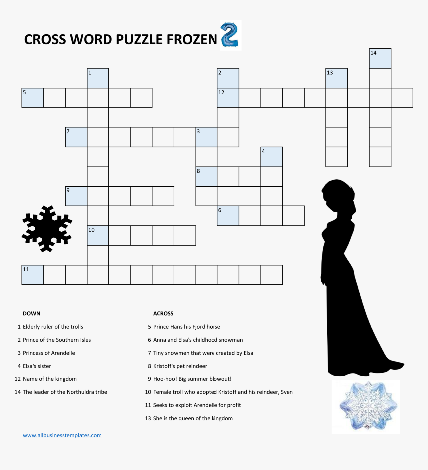 Crossword Puzzle Frozen 2 Main Image, HD Png Download, Free Download