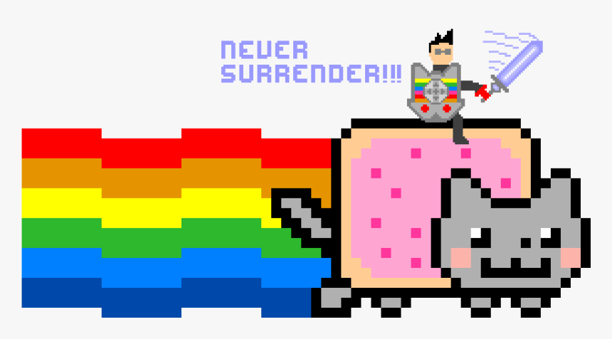 Never Surrender 8-bit Kane And Nyan Cat, HD Png Download, Free Download