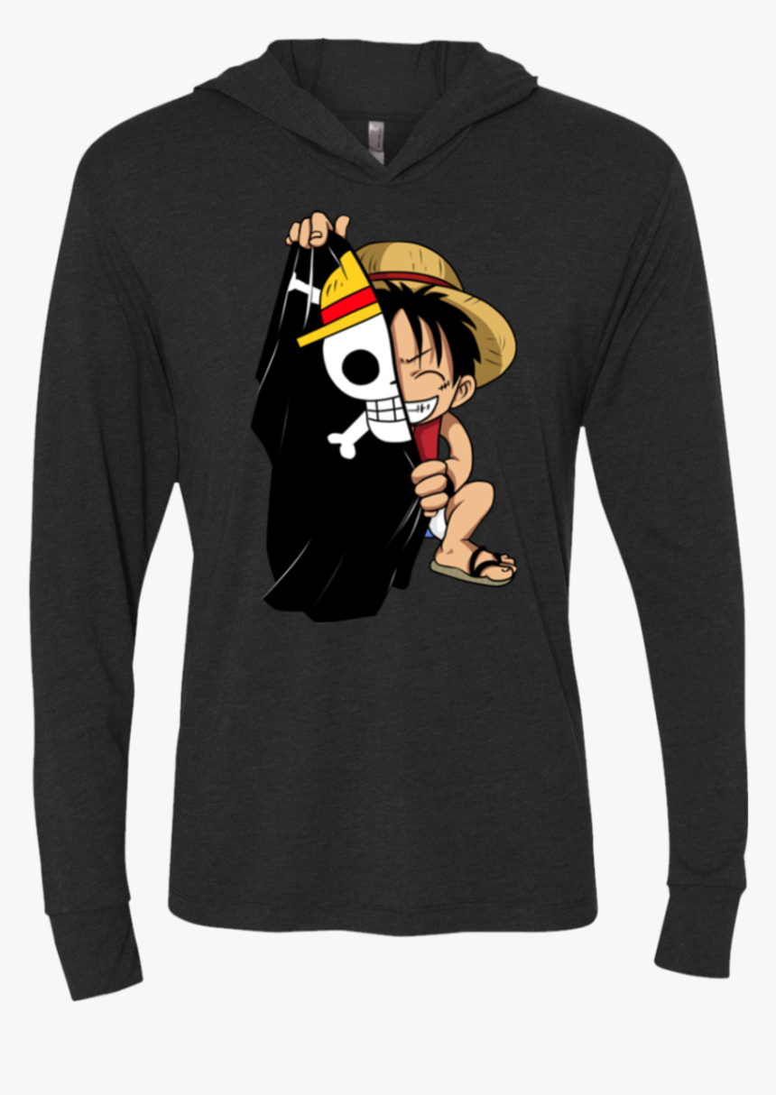 Luffy Flag One Piece Triblend Long Sleeve Hoodie Tee, HD Png Download, Free Download