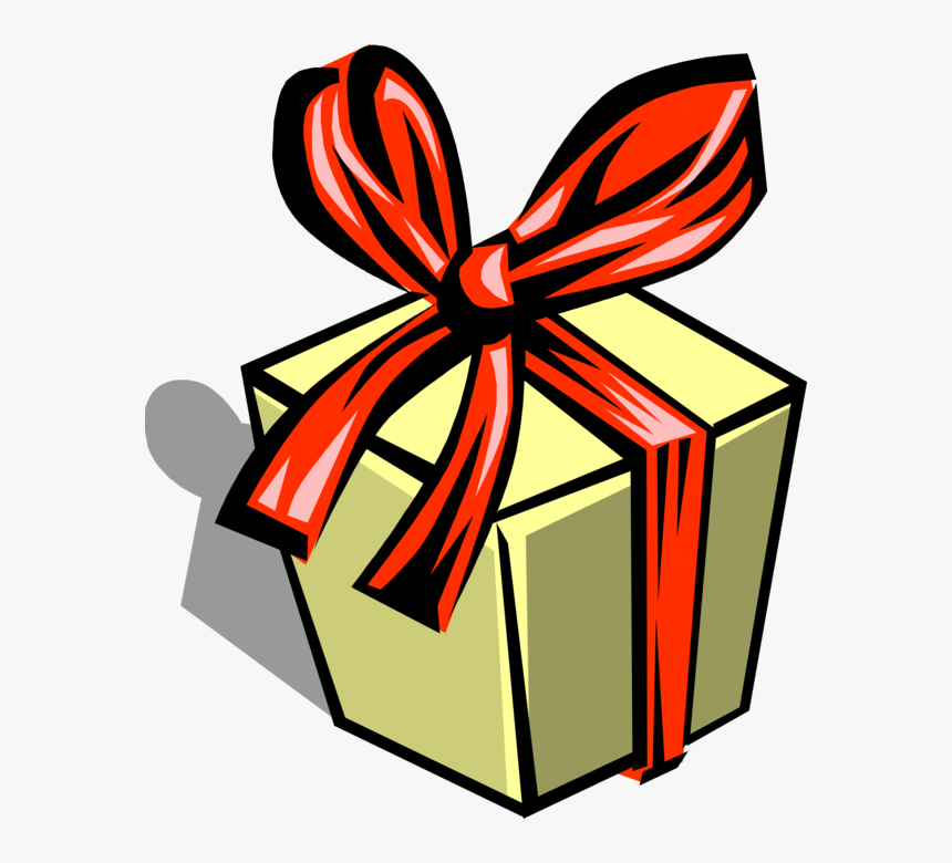 Vector Illustration Of Gift Present With Red Ribbon, HD Png Download, Free Download