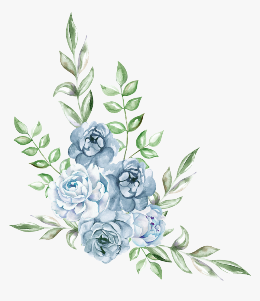 #freetoedit #ftestickers #watercolor #blue #rose #cluster, HD Png Download, Free Download