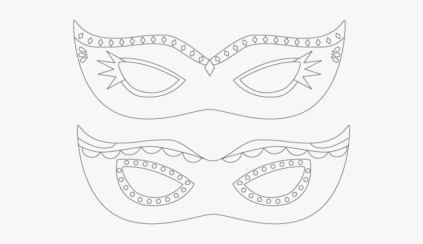 Mardi Gras Mask Coloring Printable, HD Png Download, Free Download