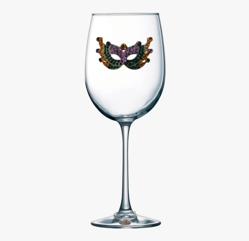 Mardi Gras Mask Jeweled Stemmed Wine Glass, HD Png Download, Free Download