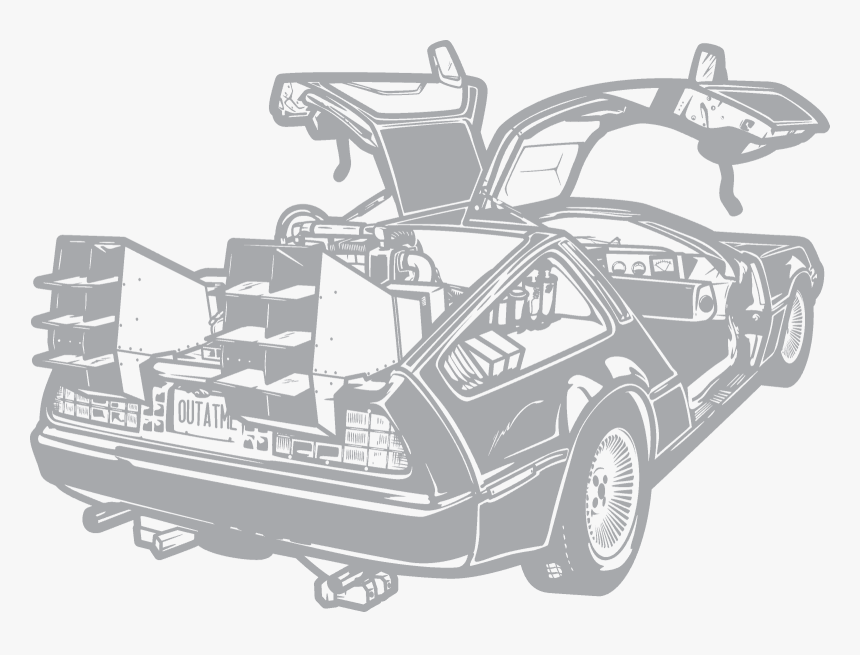 De Lorean Back To The Future Drawing, HD Png Download, Free Download
