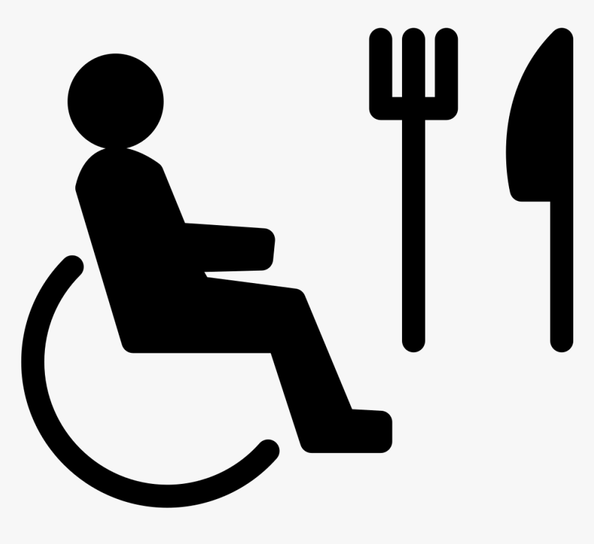 Person On Wheel Chair With Fork And Knife Comments, HD Png Download, Free Download