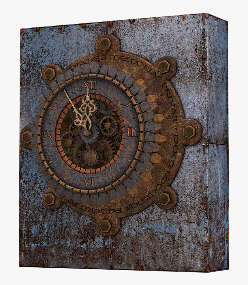 Clock, Old Clock, Steampunk, Metal, Iron, Isolated, HD Png Download, Free Download