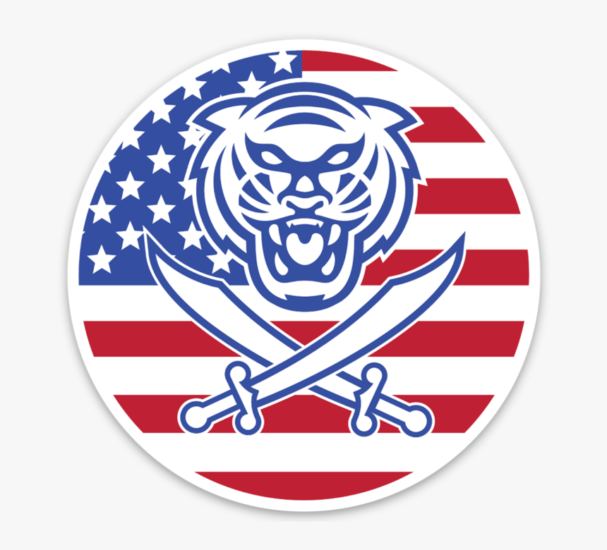 Bengals & Bandits Round Die Cut American Flag Decal", HD Png Download, Free Download