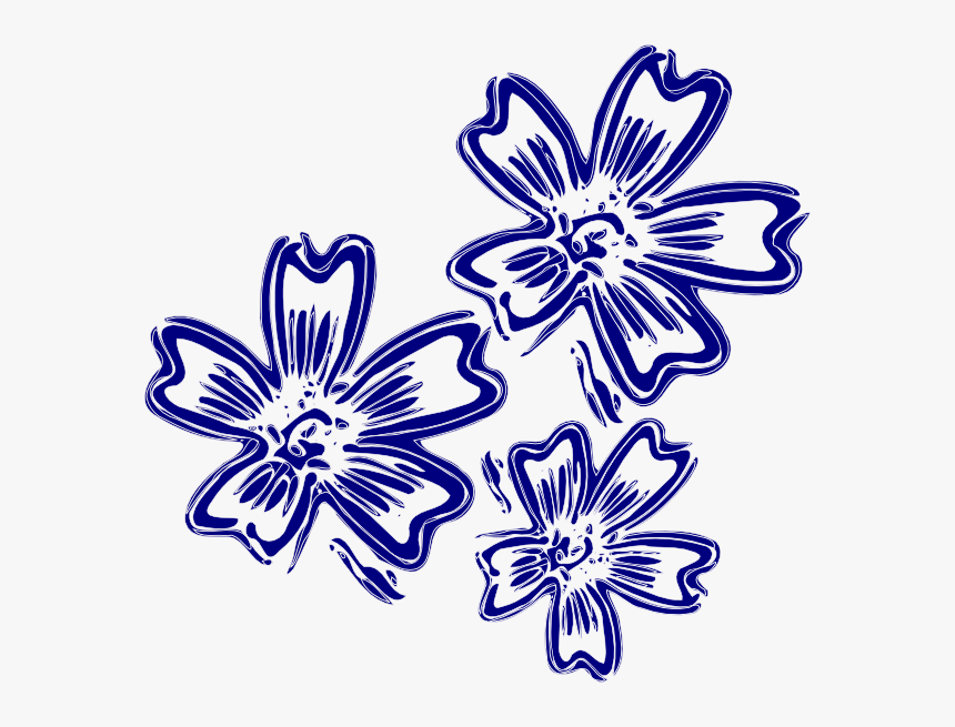 Navy Blue Flowers Svg Clip Arts, HD Png Download, Free Download