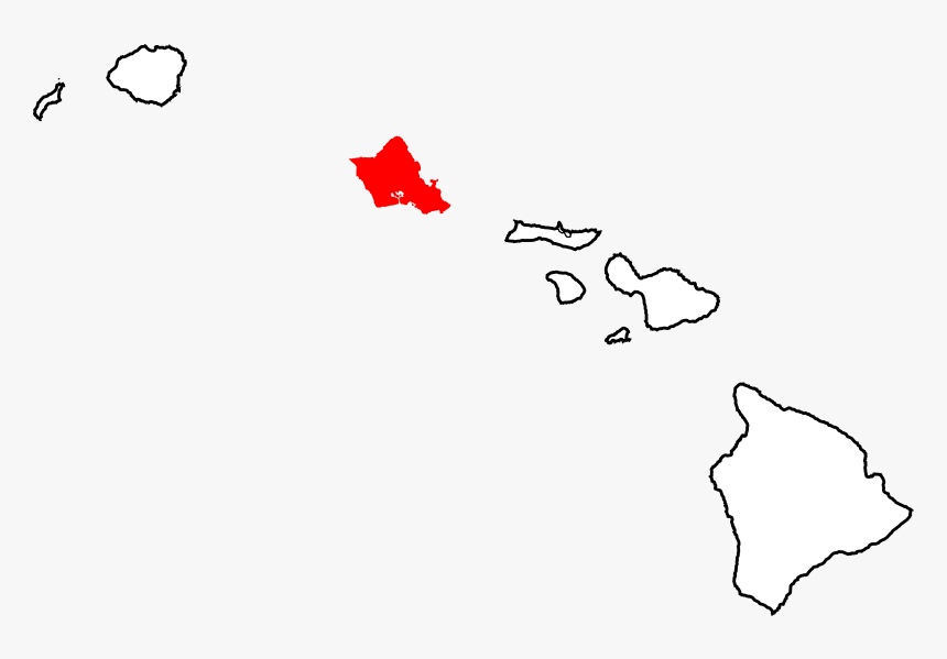 Map Of Hawaii Highlighting Honolulu County, HD Png Download, Free Download