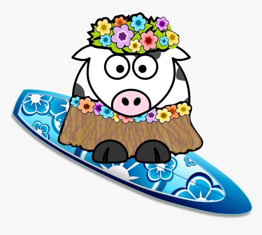 Surfer Girl Cow, HD Png Download, Free Download